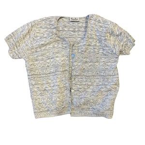 Coastal Grandmother Knit Button Down Short Sleeve